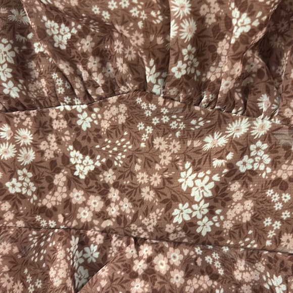 NWT Arula Brown, White, Pink Floral Print Dress XL - Picture 9 of 9